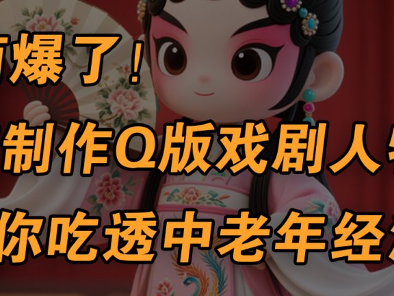 用Ai制作Q版戏剧人物,手把手教你吃透中老年经济,5分钟一个成品,多渠道变现