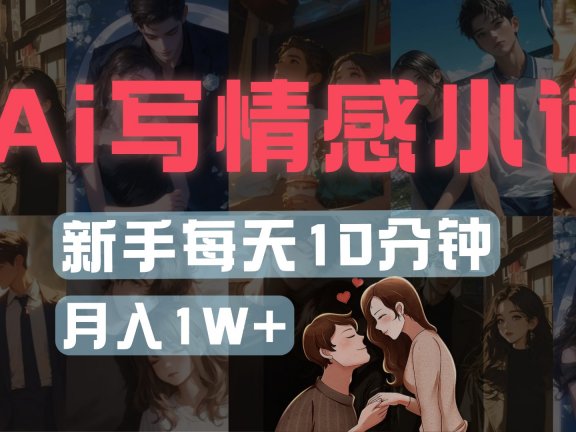 AI写情感小说,多平台批量发布,新手每天10分钟也能月入1w+
